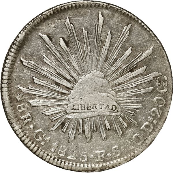 MEXICO, Guadalajara, cap-and-rays 8 reales, 1825 FS.