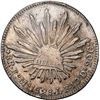 Image 1 : MEXICO, Estado de Mexico (Tlalpam), cap-and-rays 8 reales, 1828 LF, very rare, NGC XF details / clea