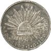 Image 1 : MEXICO, Guadalajara, cap-and-rays 8 reales, 1843 JG, coin alignment.