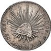 Image 1 : MEXICO, Guadalupe y Calvo, cap-and-rays 8 reales, 1845 MP, rounded cap, square tail eagle, NGC AU de