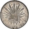 Image 1 : MEXICO, Culiacán, cap-and-rays 8 reales, 1847 CE, very rare, NGC AU details / cleaned.