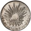 Image 1 : MEXICO, Guadalupe y Calvo, cap-and-rays 8 reales, 1850 MP, NGC XF details / tooled, cleaned.