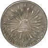 Image 1 : MEXICO, Durango, cap-and-rays 8 reales, 1850 JMR, large eagle.