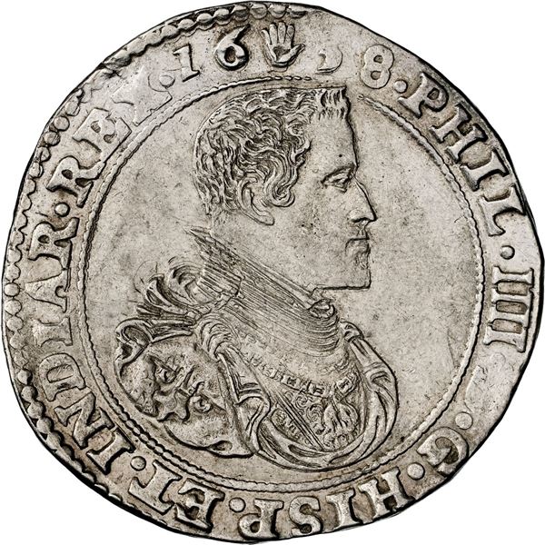 NETHERLANDS (Spanish), Brabant, Antwerp mint, portrait ducatoon, Philip IV, 1638, NGC AU 58, "top po