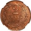Image 2 : NICARAGUA, copper proof pattern 2 centavos, 1887-E, NGC PF 65 RB, "top pop."