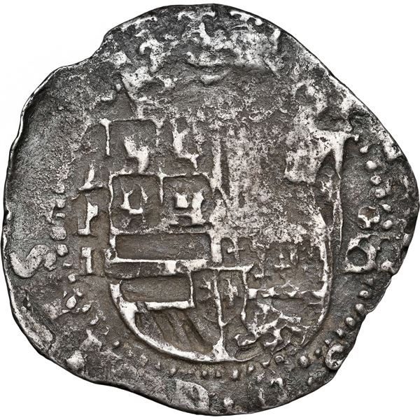PANAMA, Panama City, cob 2 reales, Philip II, assayer oB to right, mintmark AP above denomination II