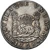Image 1 : PERU, Lima, pillar 8 reales, Charles III, 1768 JM, dot over left mintmark only, NGC AU details / cle
