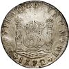 Image 1 : PERU, Lima, pillar 8 reales, Charles III, 1772 JM, dot over left mintmark only, rare.