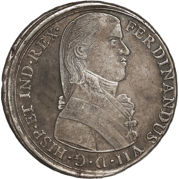 PERU, Lima, 8 reales-sized proclamation medal, Ferdinand VII, 1808, Viceroy Abascal, by Soto.