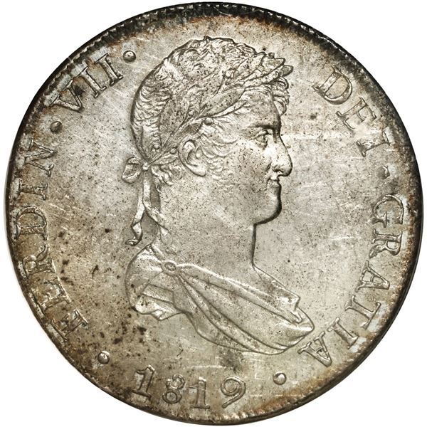 PERU, Lima, bust 8 reales, Ferdinand VII, 1819 JP, NGC MS 61.