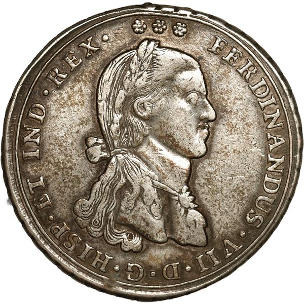PERU, struck at the Lima mint, 4R-sized silver proclamation medal, Ferdinand VII, 1808, Tarma, issue