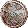 Image 1 : PERU, Lima, copper provisional ¼ peso, 1823 V, PCGS MS62 Brown.