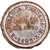 Image 2 : PERU, Lima, copper provisional ¼ peso, 1823 V, PCGS MS62 Brown.