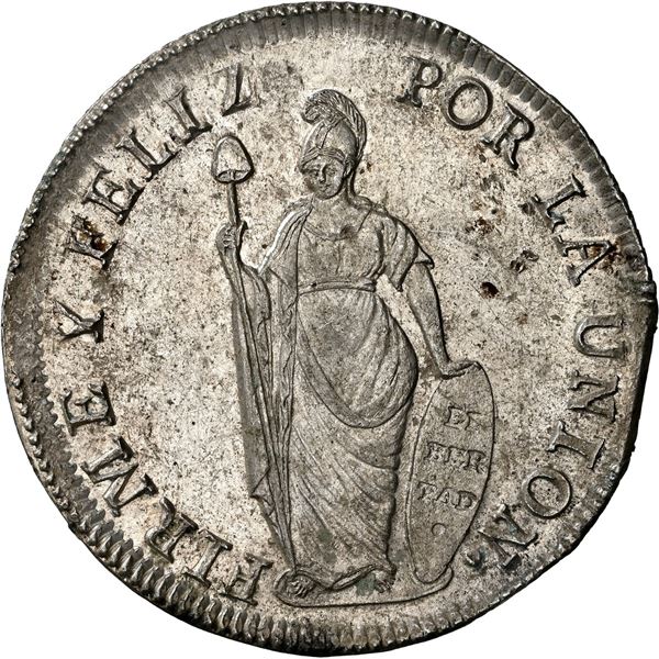 PERU, Lima, 8 reales, 1829 JM, NGC MS 61, ex-Almenara.
