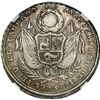 Image 2 : PERU, 4 reales-sized proclamation medal, 1824-dated, Bolívar / Ayacucho, by Atanasio Dávalos, NGC VF