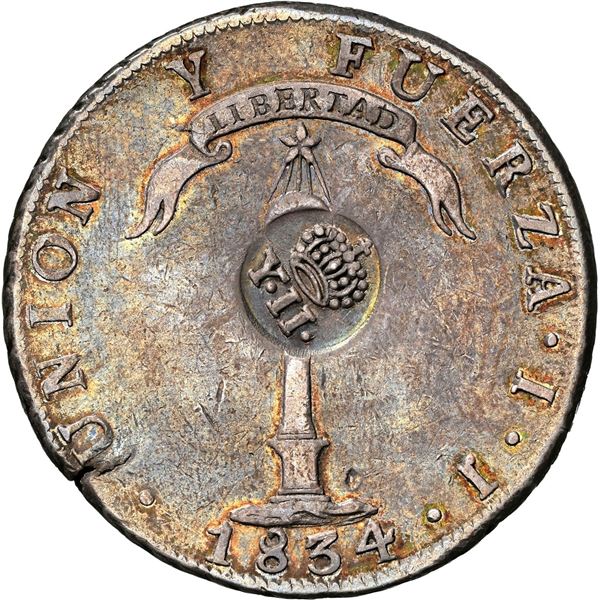 PHILIPPINES (under Spain), Manila, 8 reales, Isabel II, crowned Y.II. countermark (Type VI, 1834-37)