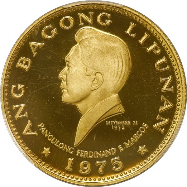 PHILIPPINES, struck in Munich, gold proof 100 piso, Ferdinand Marcos, 1975, Third Anniversary of The