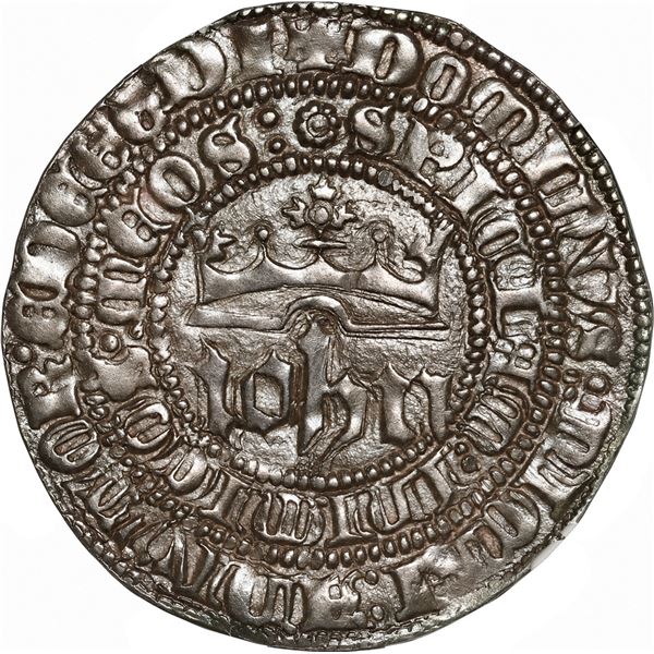 SPAIN (Castile and León), Seville, 1 real, Juan I (1379-1390), NGC AU 58.