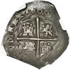 Image 2 : SPAIN, Seville, cob 2 reales, Philip III, 1600 B, OMNIVM / REGNORVM variety, rare, NGC AU 53, finest