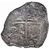 Image 2 : SPAIN, Madrid, cob 8 reales, Philip IV, assayer V (1620s), mintmark MD in monogram reading horizonta