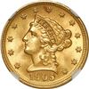 Image 1 : UNITED STATES, Philadelphia mint, gold $2½ Liberty Head quarter eagle, 1905, NGC MS 64.