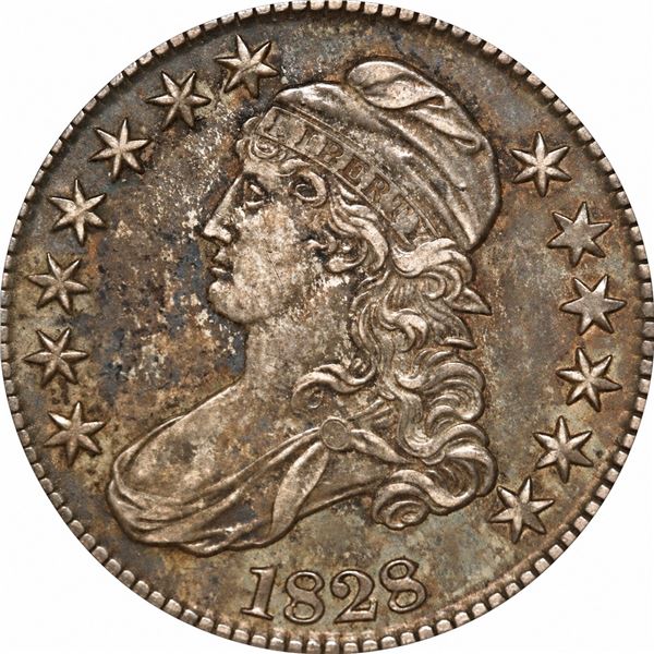 UNITED STATES, Philadelphia mint, Capped Bust half dollar, 1828, square base 2, small 8, large lette