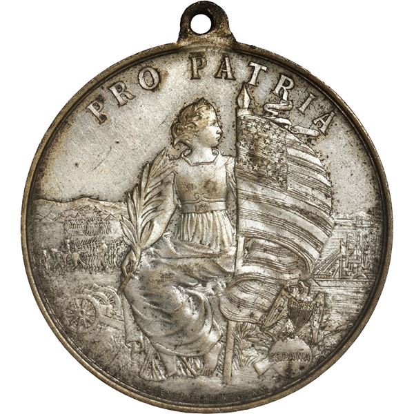 UNITED STATES, silver-plated copper medal, 1898, PRO PATRIA / Spanish-American War, by the French Tr