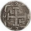 Image 2 : (VENEZUELA) COLOMBIA, round "imitation cob" 2 reales, fantasy date "184" (ca. 1815), quadrants