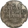 Image 1 : VENEZUELA, Caracas, 2 reales, 1818-dated (struck ca. 1830) BS, florets flanking cross with quadrants