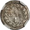 Image 2 : VENEZUELA, Caracas, ¼ real, 1829, variety with tip of cornucopia between 8 and 2, NGC AU 53.