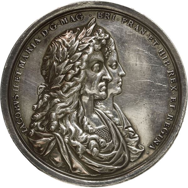 GREAT BRITAIN, silver medal, 1687, James II / salvage of the Concepción (1641) by Sir William Phipps