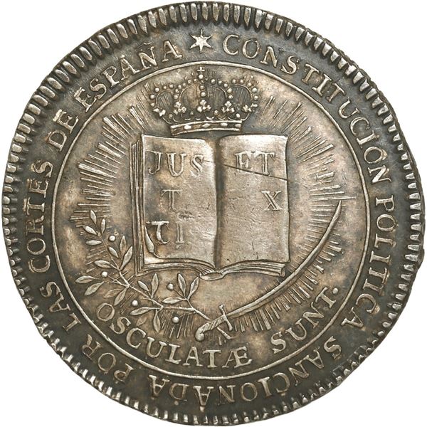 MEXICO, Mexico City, 2 reales-sized medal, Ferdinand VII, 1812, Constitution of Cádiz.