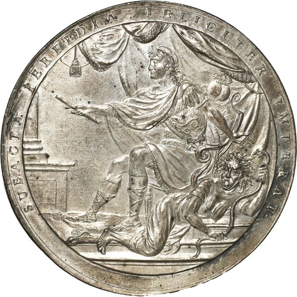 MEXICO, Mexico City, large silver proclamation medal, Ferdinand VII, 1814, Ecclesiastical Council, b