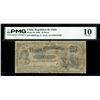 Image 1 : CHILE, Santiago, República de Chile, 10 pesos, serial 93656, 9-8-1898 black EMISION FISCAL overprint
