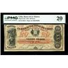 Image 1 : CHILE, Santiago, Banco de la Alianza, 20 pesos, 13-12-1872, serial D2213, red overprint on a Banco N