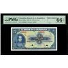 Image 1 : COLOMBIA, Banco de la República, 5 pesos oro specimen, 20-7-1943, PMG Gem UNC 66 EPQ.