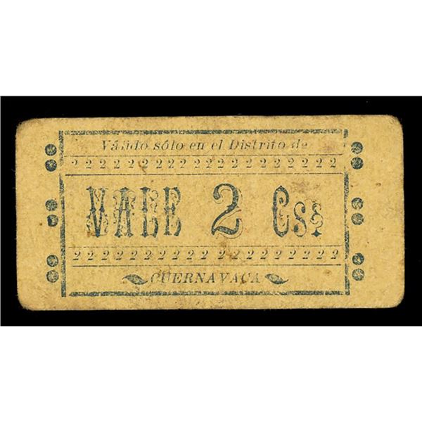 MEXICO, Cuernavaca, Distrito de Cuernavaca, 2 centavos, no date (1915), serial 512.