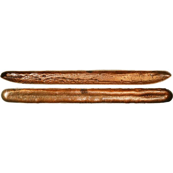 Small copper trade ingot, 257 grams, ex-Colebrooke (1778).