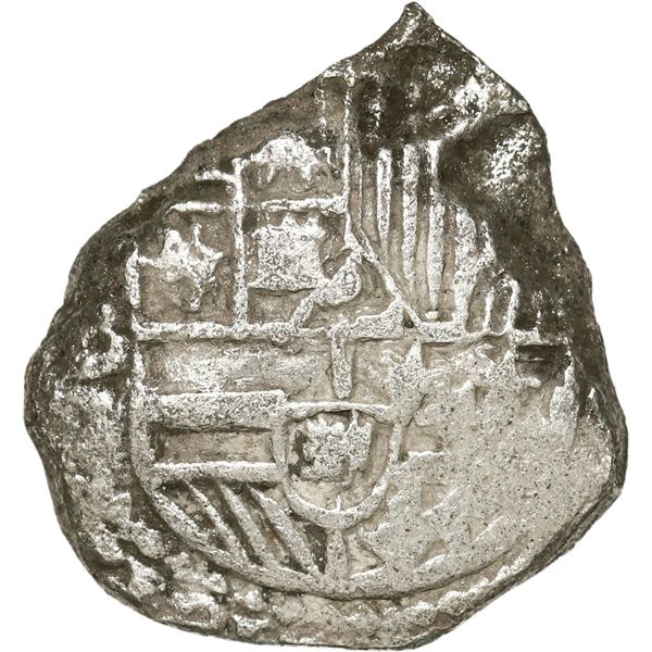 BOLIVIA, Potosí, cob 2 reales, Philip II, assayer B (5th period), Grade 4.