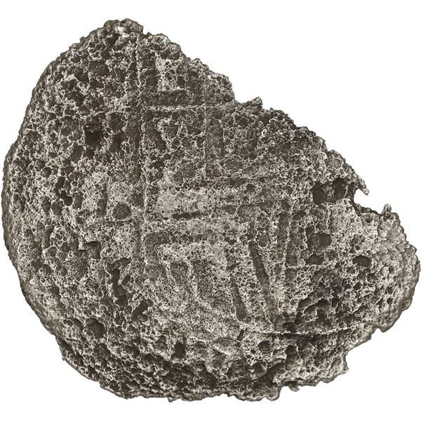 BOLIVIA, Potosí, cob 2 reales, Philip II, assayer B (2nd period), Grade 4.