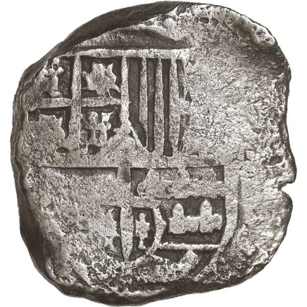 BOLIVIA, Potosí, cob 4 reales, Philip IV, assayer not visible, "flat" lions.