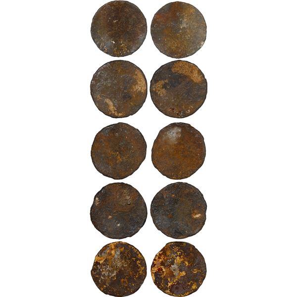 GREAT BRITAIN, mints uncertain, lot of five silver half crowns, dates and monarchs not visible, encr