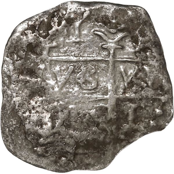 PERU, Lima, cob 1 real, Charles II or Philip V, assayer not visible, ex-Morse.