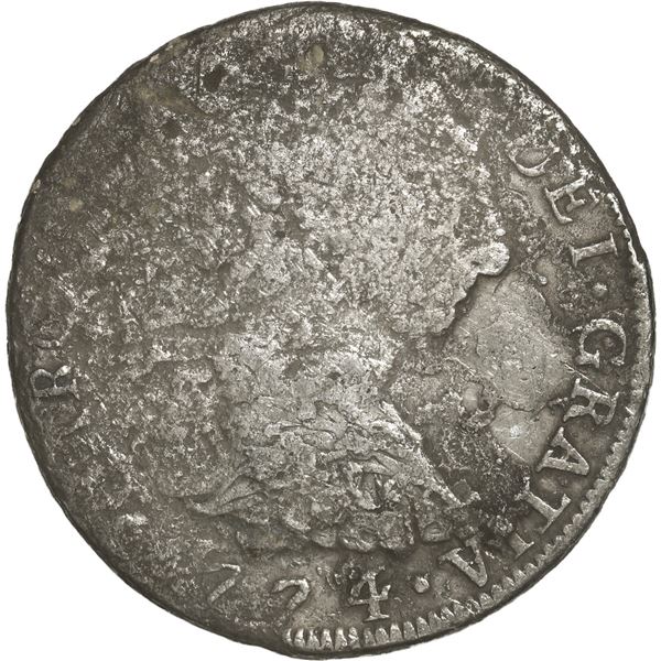 BOLIVIA, Potosí, bust 8 reales, Charles III, 1774 JR.