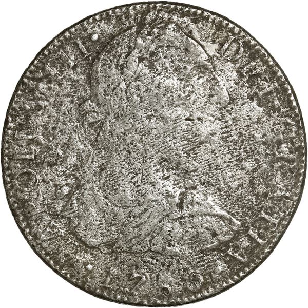 MEXICO, Mexico City, bust 8 reales, Charles III, 1780 FF.