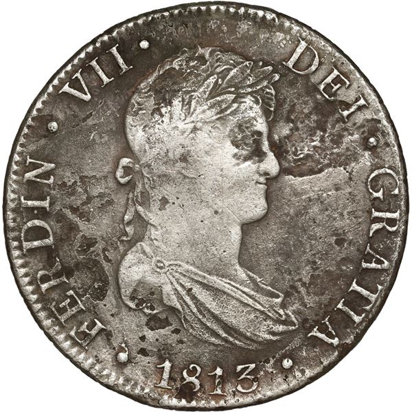MEXICO, Mexico City, bust 8 reales, Ferdinand VII, 1813 JJ.