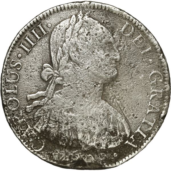 MEXICO, Mexico City, bust 8 reales, Charles IV, 1808 TH.