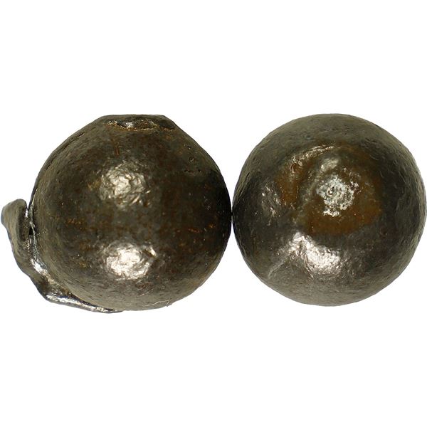 Lot of two lead musketballs, ex-Atocha (1622).