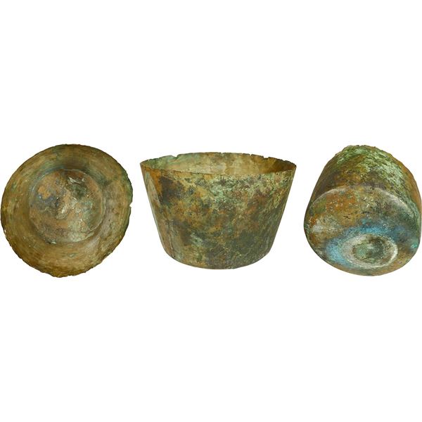 Large brass cooking pot, intact, ex-unidentified ca.-1830 wreck off Manasquan, New Jersey.