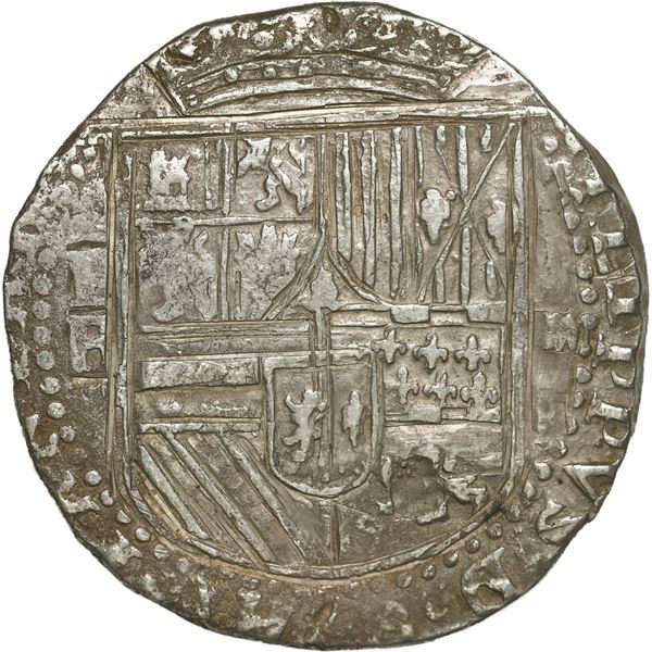BOLIVIA, Potosí, cob 8 reales, Philip II, assayer B (3rd period).